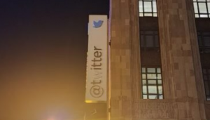 Elon Musk Paints over W on Twitter Headquarters Sign now reads Titter