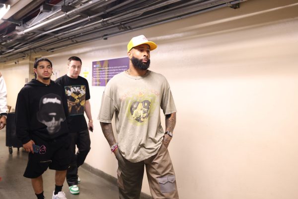 An old pencil drawing of Don Quixote and Sancho Panza sitting on their horses, by Wilhelm Marstrand.