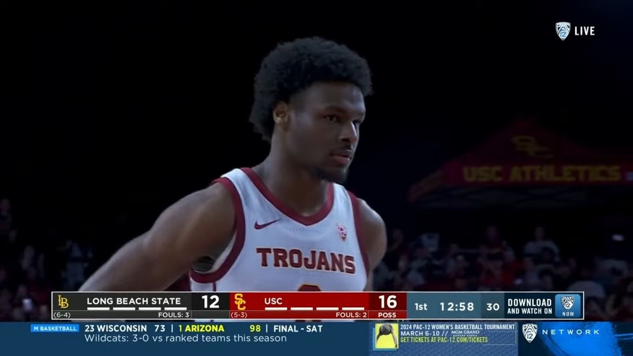 HIGHLIGHTS from Bronny James' USC Trojans debut ESPN College Basketball 0 57 screenshot